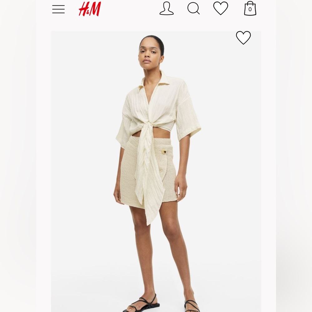 NWT H&M Blouse with tie detail